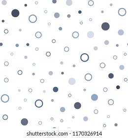 Dark BLUE vector seamless cover with spots. Illustration with set of shining colorful abstract circles. Trendy design for wallpaper, fabric makers.