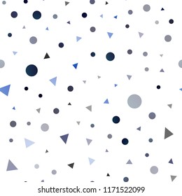 Dark BLUE vector seamless cover in polygonal style with circles. Circles, lines on abstract background with colorful gradient. Design for textile, fabric, wallpapers.