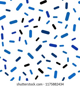 Dark BLUE vector seamless cover with stright stripes. Decorative shining illustration with lines on abstract template. Template for your beautiful backgrounds.