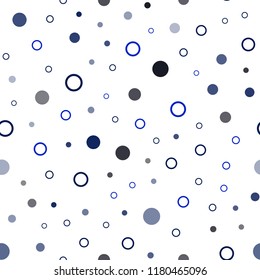 Dark BLUE vector seamless cover with spots. Glitter abstract illustration with blurred drops of rain. Trendy design for wallpaper, fabric makers.