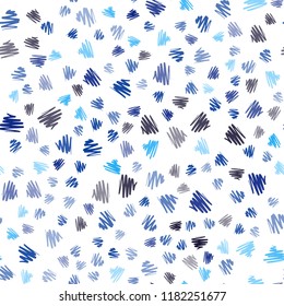 Dark BLUE vector seamless cover with stright stripes. Lines on blurred abstract background with gradient. Pattern for ads, posters, banners.