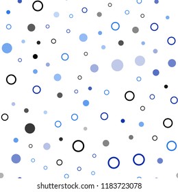 Dark BLUE vector seamless cover with spots. Beautiful colored illustration with blurred circles in nature style. Pattern for design of fabric, wallpapers.