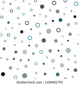 Dark BLUE vector seamless cover with spots. Beautiful colored illustration with blurred circles in nature style. Pattern for trendy fabric, wallpapers.