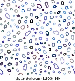 Dark BLUE vector seamless cover with circles. Abstract illustration with colored bubbles in nature style. Trendy design for wallpaper, fabric makers.