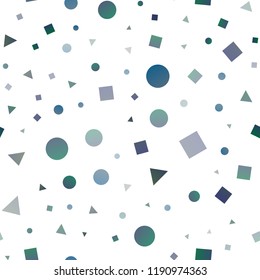 Dark BLUE vector seamless cover in polygonal style with circles. Abstract gradient illustration with circles, triangles, cubes. Pattern for design of window blinds, curtains.