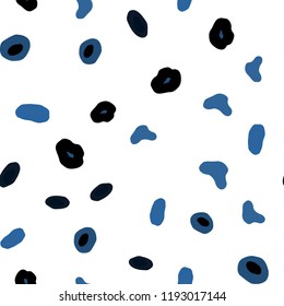Dark BLUE vector seamless cover with spots. Beautiful colored illustration with blurred circles in nature style. Pattern for trendy fabric, wallpapers.