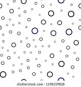 Dark BLUE vector seamless cover with spots. Blurred decorative design in abstract style with bubbles. Beautiful design for your business advert.