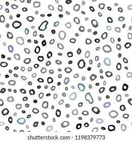 Dark BLUE vector seamless cover with circles. Colorful illustration with blurred circles in nature style. Design for textile, fabric, wallpapers.