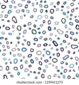 Dark BLUE vector seamless cover with circles. Glitter abstract illustration with blurred drops of rain. Template for business cards, websites.
