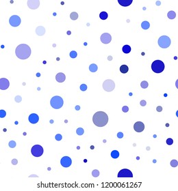 Dark BLUE vector seamless cover with spots. Modern abstract illustration with colorful water drops. Pattern for trendy fabric, wallpapers.