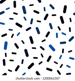 Dark BLUE vector seamless cover with stright stripes. Lines on blurred abstract background with gradient. The pattern for ad, booklets, leaflets.