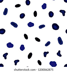 Dark BLUE vector seamless cover with spots. Blurred bubbles on abstract background with colorful gradient. Pattern for design of fabric, wallpapers.
