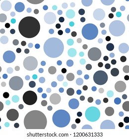 Dark BLUE vector seamless cover with spots. Illustration with set of shining colorful abstract circles. Pattern can be used as texture of wallpapers.