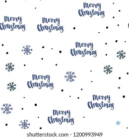 Dark BLUE vector seamless cover with beautiful snowflakes. Modern geometrical abstract illustration with snowflakes. Design for textile, fabric, wallpapers.