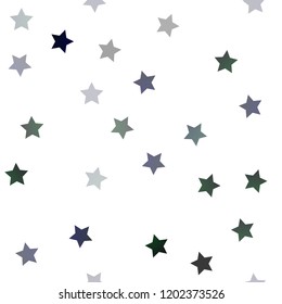 Dark BLUE vector seamless cover with small and big stars. Glitter abstract illustration with colored stars. The pattern can be used for websites.
