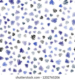 Dark BLUE vector seamless cover with stright stripes. Glitter abstract illustration with colored sticks. Template for your beautiful backgrounds.