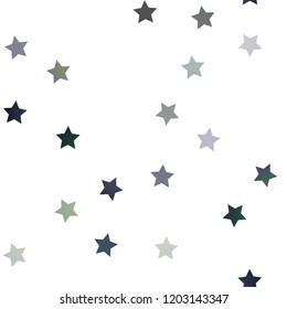 Dark BLUE vector seamless cover with small and big stars. Blurred decorative design in simple style with stars. The pattern can be used for wrapping gifts.