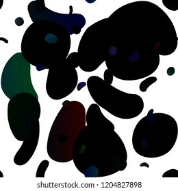 Dark BLUE vector seamless cover with circles. Colorful illustration with blurred circles in nature style. Design for textile, fabric, wallpapers.