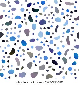 Dark BLUE vector seamless cover with circles. Glitter abstract illustration with blurred drops of rain. Pattern for trendy fabric, wallpapers.