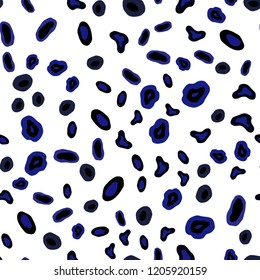 Dark BLUE vector seamless cover with spots. Illustration with set of shining colorful abstract circles. Design for textile, fabric, wallpapers.