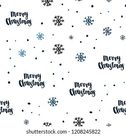 Dark BLUE vector seamless cover with beautiful snowflakes. Colorful snowflakes with gradient on abstract background. Pattern for trendy fabric, wallpapers.
