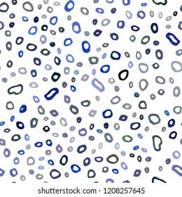 Dark BLUE vector seamless cover with circles. Abstract illustration with colored bubbles in nature style. Pattern for trendy fabric, wallpapers.