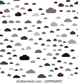 Dark BLUE vector seamless cover with clouds. Illustration with abstract gradient clouds. Trendy design for wallpaper, fabric makers.