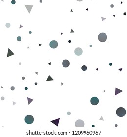 Dark BLUE vector seamless cover in polygonal style with circles. Decorative design in abstract style with lines, dots. Trendy design for wallpaper, fabric makers.