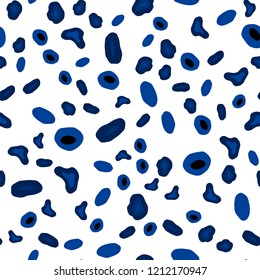 Dark BLUE vector seamless cover with spots. Blurred decorative design in abstract style with bubbles. Trendy design for wallpaper, fabric makers.