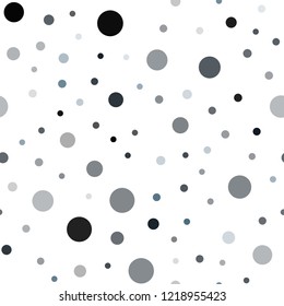 Dark BLUE vector seamless cover with spots. Abstract illustration with colored bubbles in nature style. Pattern for design of window blinds, curtains.