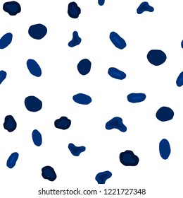 Dark BLUE vector seamless cover with spots. Glitter abstract illustration with blurred drops of rain. Trendy design for wallpaper, fabric makers.