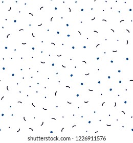 Dark BLUE vector seamless cover with spots, lines. Design with connection of dots and lines on colorful background. Template for business cards, websites.