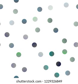 Dark BLUE vector seamless cover with spots. Blurred decorative design in abstract style with bubbles. The pattern can be used for ads, leaflets of liquid.