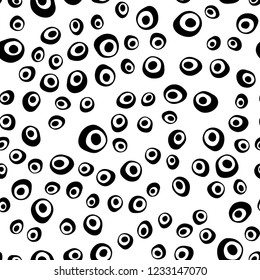 Dark BLUE vector seamless cover with circles. Blurred decorative design in abstract style with bubbles. Pattern for design of fabric, wallpapers.