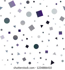 Dark BLUE vector seamless cover in polygonal style with circles. Glitter abstract illustration with spheres, squares, lines. Trendy design for wallpaper, fabric makers.