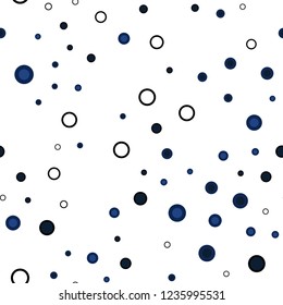 Dark BLUE vector seamless cover with spots. Glitter abstract illustration with blurred drops of rain. Pattern for design of fabric, wallpapers.