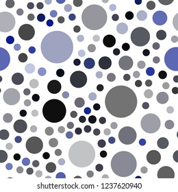 Dark BLUE vector seamless cover with spots. Beautiful colored illustration with blurred circles in nature style. Completely new template for your brand book.
