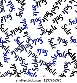 Dark BLUE vector seamless cover with symbols of 70, 90 % sales. Gradient illustration with discount signs on white backdrop. Design for business ads, commercials.