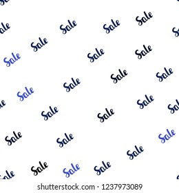 Dark BLUE vector seamless cover with symbols of sales. Gradient illustration with discount signs on white backdrop. Backdrop for super sales on Black Friday.