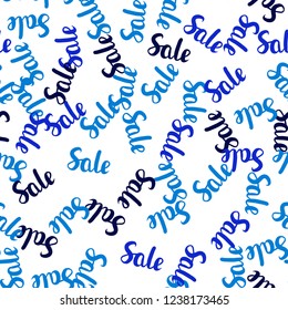 Dark BLUE vector seamless cover with symbols of 70, 90 % sales. Colorful set of  percentage signs in simple style. Backdrop for super sales on Black Friday.