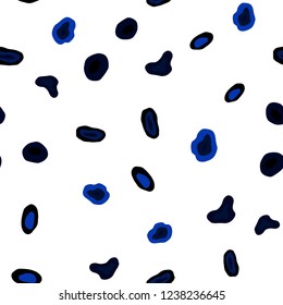 Dark BLUE vector seamless cover with spots. Blurred bubbles on abstract background with colorful gradient. Pattern for trendy fabric, wallpapers.