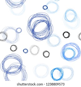 Dark BLUE vector seamless cover with spots. Beautiful colored illustration with blurred circles in nature style. Pattern for design of fabric, wallpapers.