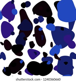 Dark BLUE vector seamless cover with spots. Beautiful colored illustration with blurred circles in nature style. Pattern for design of fabric, wallpapers.