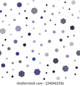 Dark BLUE vector seamless cover with set of hexagons. Illustration with set of colorful hexagons. Pattern can be used for landing pages.