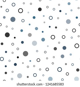Dark BLUE vector seamless cover with spots. Blurred decorative design in abstract style with bubbles. Pattern for design of window blinds, curtains.
