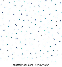 Dark BLUE vector seamless cover with spots, lines. Modern abstract colorful illustration with spheres and lines. Trendy design for wallpaper, fabric makers.