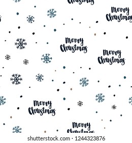 Dark Blue, vector seamless cover with beautiful snowflakes. Modern geometrical abstract illustration with snowflakes. Trendy design for wallpaper, fabric makers.