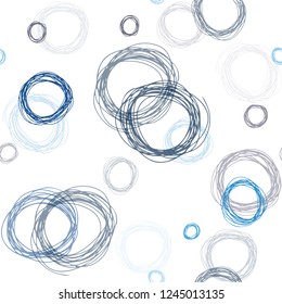 Dark BLUE vector seamless cover with spots. Beautiful colored illustration with blurred circles in nature style. Pattern for trendy fabric, wallpapers.