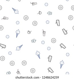 Dark BLUE vector seamless cover with cuisine gourmet. Glitter abstract sketch with gourmet food. Doodle design for your business advert of cafes.