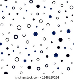 Dark BLUE vector seamless cover with spots. Modern abstract illustration with colorful water drops. Pattern for design of window blinds, curtains.